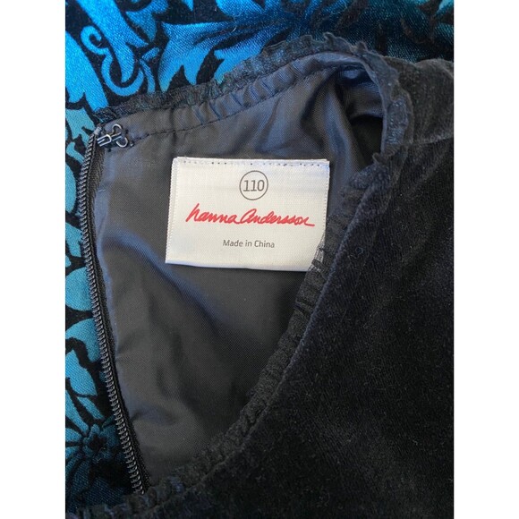 Hanna Andersson Brocade Velvet Holiday Dress Size 5 - Picture 3 of 6